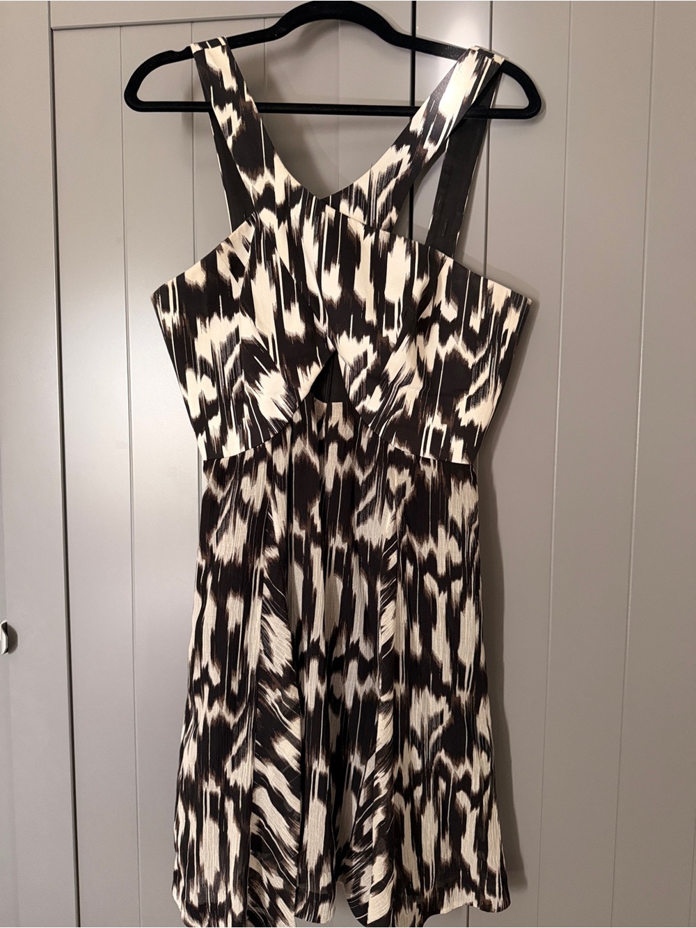 Trina Turk Black and White Abstract Print Mini Dress